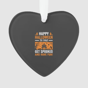 Happy Halloween Spooky Haunted House Quote Ornament