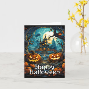 Happy Halloween Spooky Haunted Mansion Card