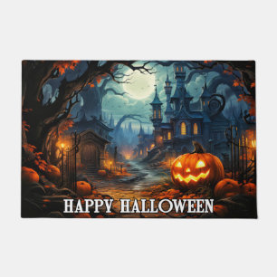 Happy Halloween - Spooky Illuminating Pumpkin Doormat