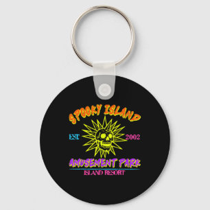 Happy Halloween Spooky Island Est 2002 Amusement P Keychain