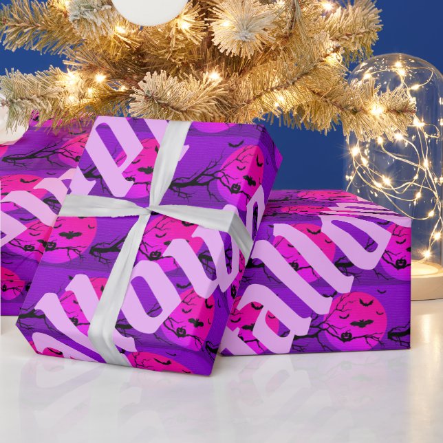 Happy Halloween Spooky Party Time Wrapping Paper (Holidays)