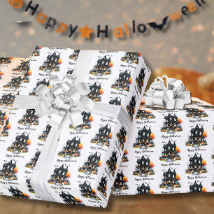 Happy Halloween Spooky Pattern Wrapping Paper