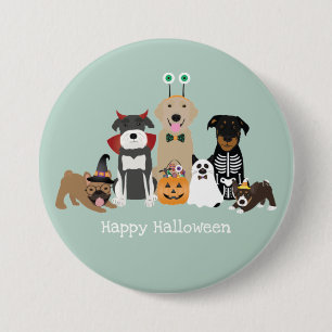 Happy Halloween Spooky Pet Costumes 3 Inch Round Button