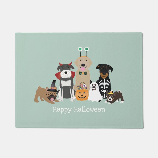 Happy Halloween Spooky Pet Costumes Doormat (Front)