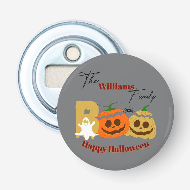 Happy Halloween Spooky Pumpkin Bottle Opener (Front)