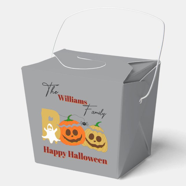 Happy Halloween Spooky Pumpkin Favour Box (Front)