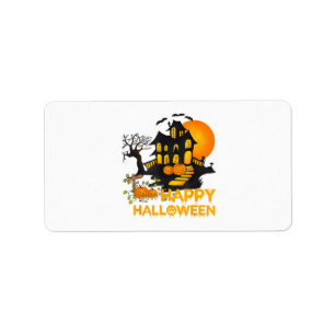 Happy Halloween Spooky Pumpkin Haunted House Men W Label