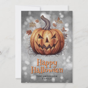 Happy Halloween Spooky Pumpkin Holiday Card