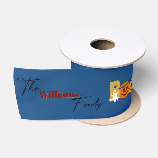 Happy Halloween Spooky Pumpkin Ribbon Satin Ribbon (Spool)