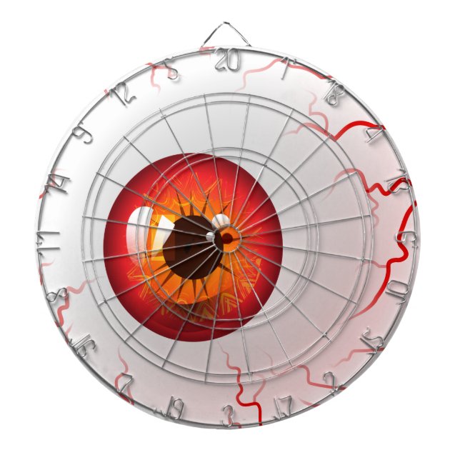 Happy Halloween! Spooky Red Eyeball Dartboard (Front)