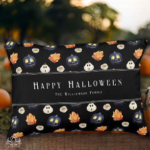Happy Halloween Spooky Samhain Pumpkins Crystals Accent Pillow