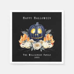 Happy Halloween Spooky Samhain Pumpkins Crystals Napkin