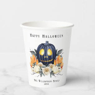 Happy Halloween Spooky Samhain Pumpkins Crystals Paper Cups