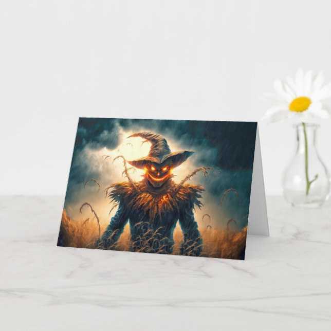 Happy Halloween Spooky Scarecrow Card (Small Plant)
