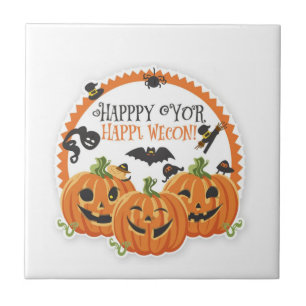 Happy Halloween Spooky Season Celebration Design Tile