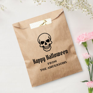 Happy Halloween spooky skull custom name or text Favour Bag