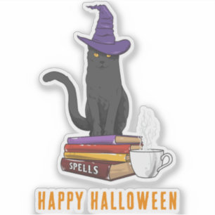 Happy Halloween Spooky Spells Black Cat Custom