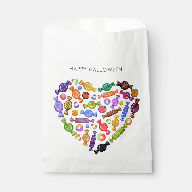 Happy Halloween Spooky Sweet Candy Heart Favour Bag (Front)