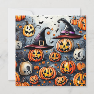 Happy Halloween spooky treat or tricks design Invitation