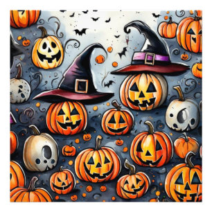 Happy Halloween spooky treat or tricks design Photo Print