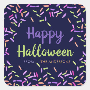 Happy Halloween Sprinkles Custom Square Sticker