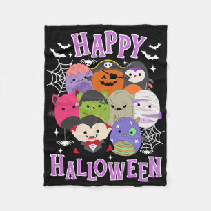 Happy Halloween Squish Squad Mallow Gifts Cute Kid Fleece Blanket