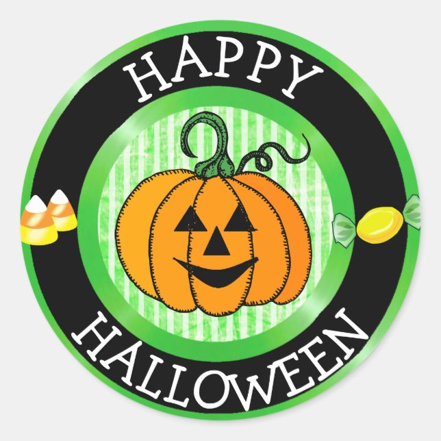Happy Halloween Sticker Citrouille & Candy (Devant)