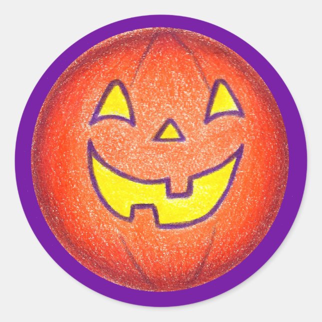 Happy Halloween Sticker Citrouille Jack-O-Lantern (Devant)