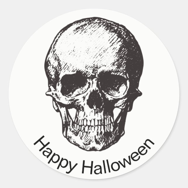 Happy Halloween Sticker crâne (Devant)