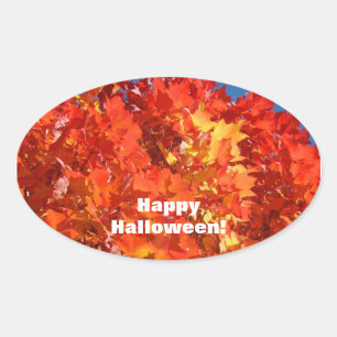 Happy Halloween! stickers Orange Autumn Leaves