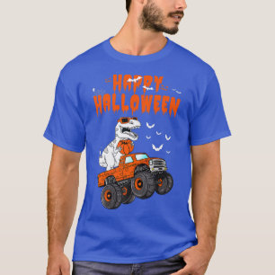 Happy Halloween T Re Riding Monster Truck Dinosaur T-Shirt
