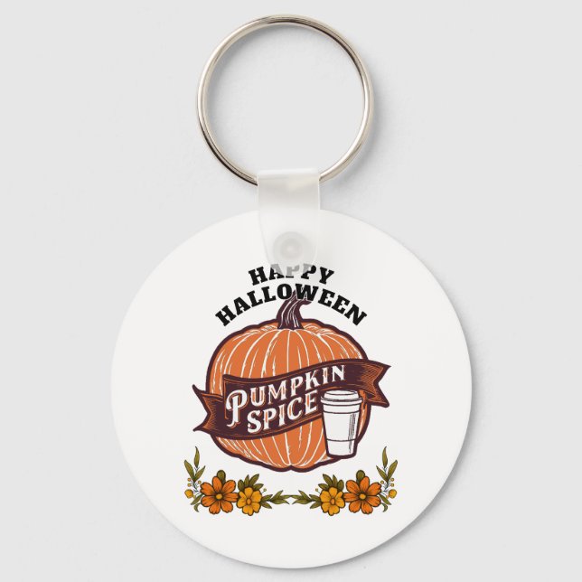 Happy Halloween T-Shirt Keychain (Front)