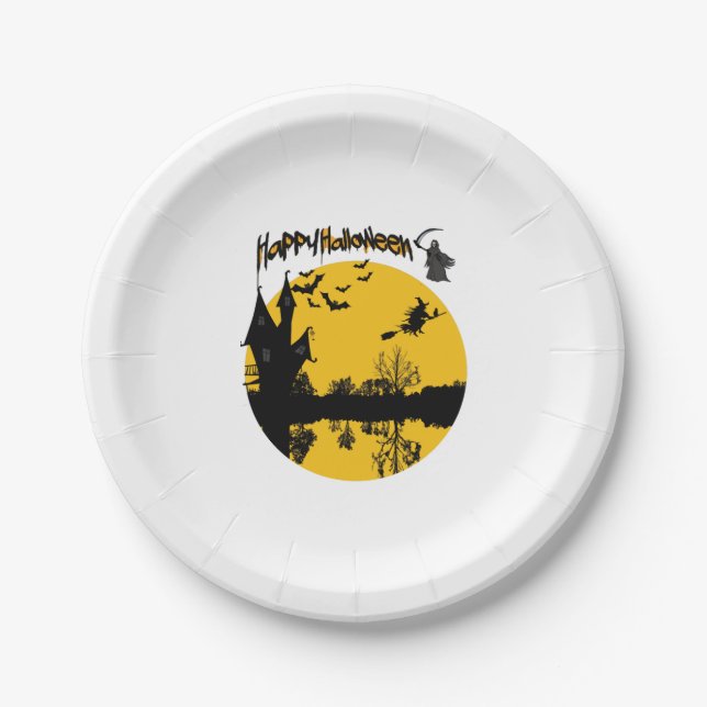 happy halloween t-shirt paper plate (Front)