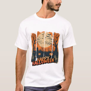 Happy Halloween T-Shirt with Cemetery