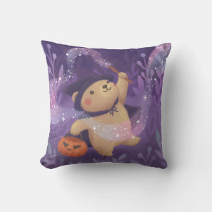 Happy Halloween: Teddy the Witch Throw Pillow