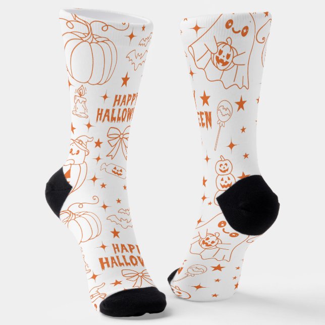 Happy Halloween Text Socks (Angled)