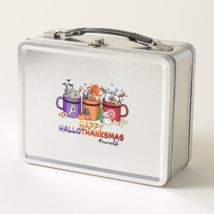happy halloween thanksgiving christmas funny nurse metal lunch box