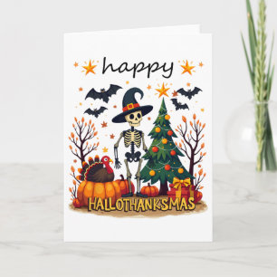 Happy Halloween Thanksgiving Christmas Party Match Card