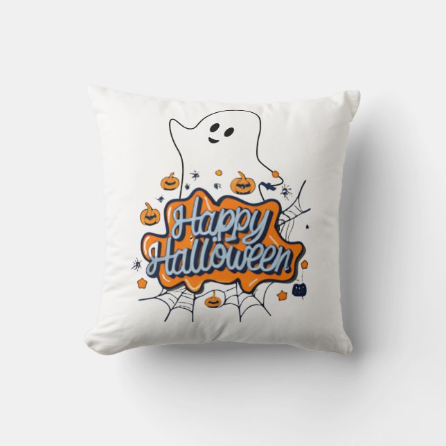 Happy Halloween  Throw Pillow (Front)