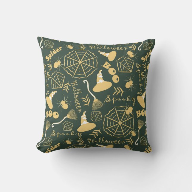Happy Halloween Throw Pillow (Front)
