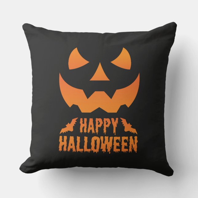 Happy Halloween  Throw Pillow (Front)