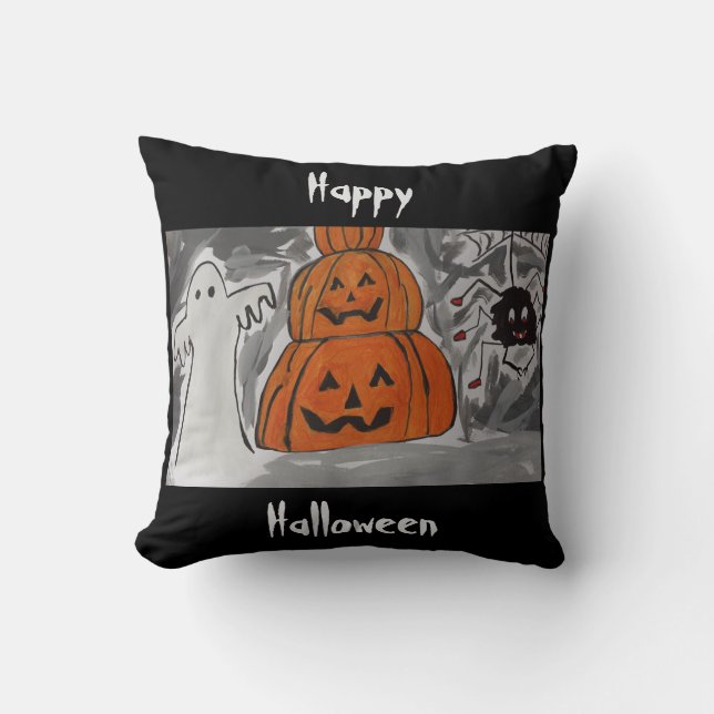 Happy Halloween  Throw Pillow (Front)