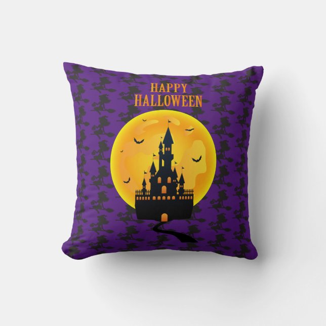 Happy Halloween Throw Pillow (Front)