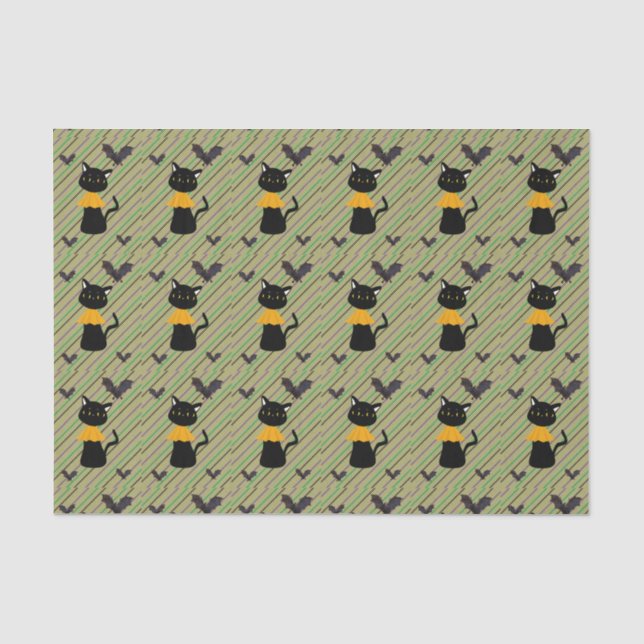 Happy Halloween Tissue Paper, Black Cat Tissue Paper (Front)