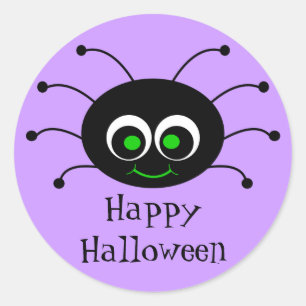 Happy Halloween Toon Spider Sticker