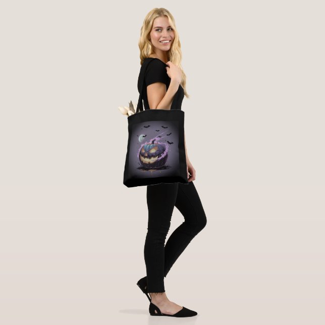 Happy Halloween Tote Bag – Spooky & Fun Trick (On Model)