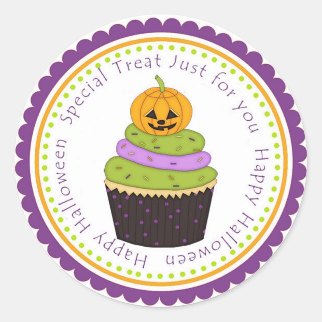 Happy Halloween Treat Cadeau Étiquette étiquette S (Devant)