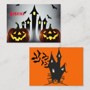 Happy Halloween Treats Creepy Jack 'o Lantern Place Card