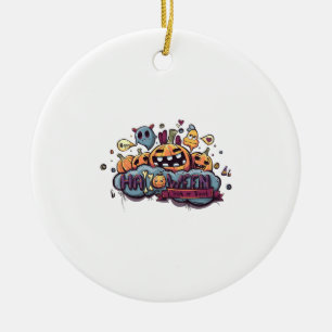 Happy Halloween Trick Or Treat Ceramic Ornament