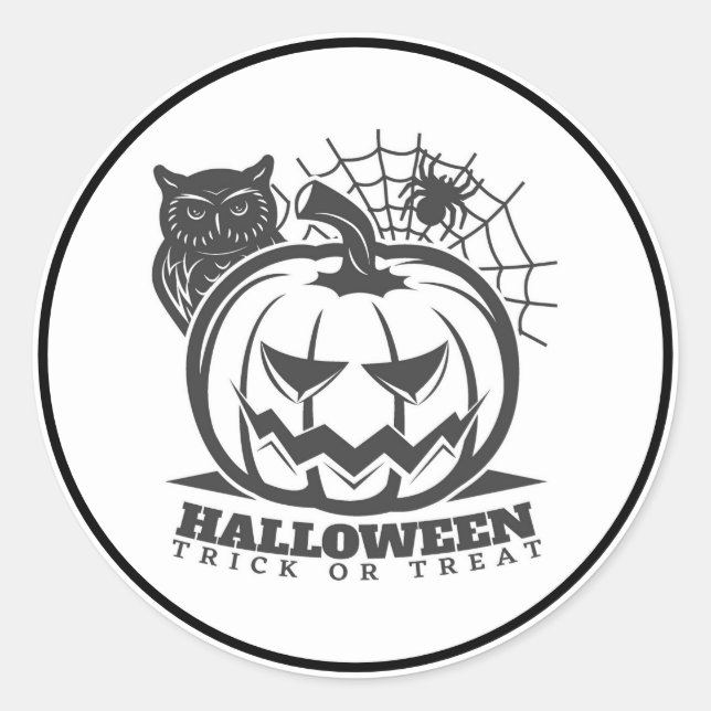Happy Halloween Trick or Treat Classic Round Sticker (Front)